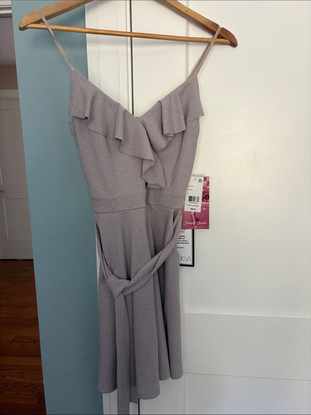 Emerald Sundae Dusty Lavender Ruffle Midi Dress
